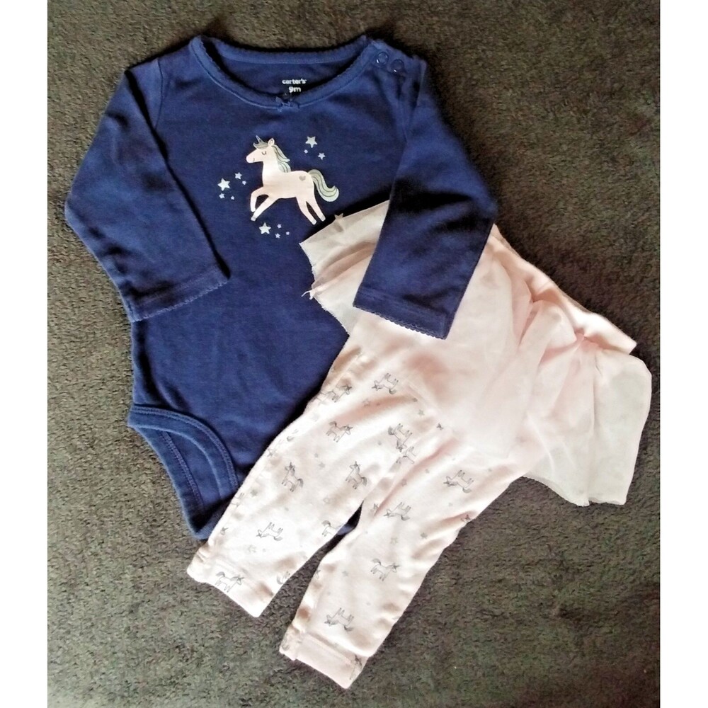 shirt and pants Carters with ballerina skirt baby girl long sleeve 9 month